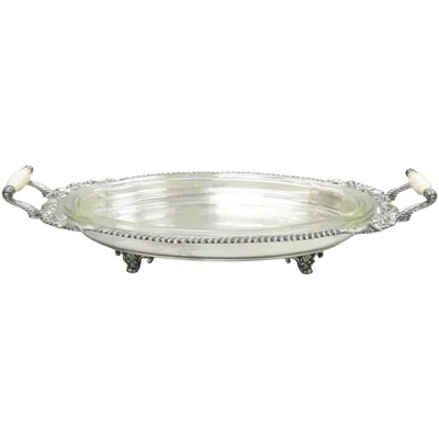 Pre-owned Sheffield Antique  Victorian Silver Plated Large Twin Handle Serving Dish Platter