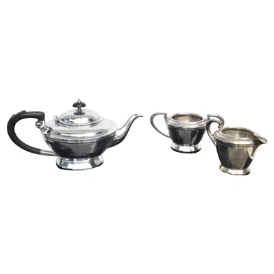 Pre-owned Sheffield Hallmark English George I Style Silver Plated 3 Pieces Tea Set Bakelite Handles