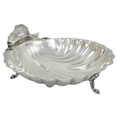 Pre-owned Sheffield Vintage English Regency  Silver Plated Fish Clam Shell Serving Platter
