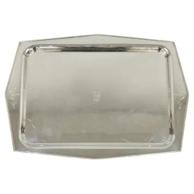 Pre-owned Sheffield Vintage  Adam Period Repro Silver Plated Trinket Dish Bar Tray Platter