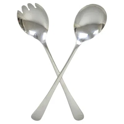 Pre-owned Sheffield Vintage  England Modern Silver Plated Salad Serving Set Fork & Spoon