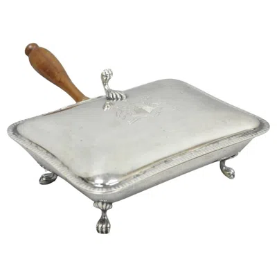 Pre-owned Sheffield Vintage  English Victorian Silver Plated Silent Butler Crumb Catcher