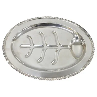 Pre-owned Sheffield Vintage  Regency Silver Plated Oval Meat Cutlery Serving Platter Tray