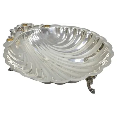 Pre-owned Sheffield Vintage  Silver Co. Clam Shell Silver Plated Footed Serving Dish