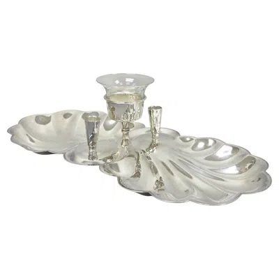 Pre-owned Sheffield Vintage  Silver Plated Clam Shell Shrimp Cocktail Serving Platter Tray