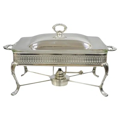 Pre-owned Sheffield Vintage  Usa Victorian Silver Plated Chafing Dish Buffet Food Warmer
