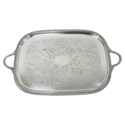 Pre-owned Sheffield Vintage  Victorian Silver Plated Twin Handle Bar Serving Platter Tray