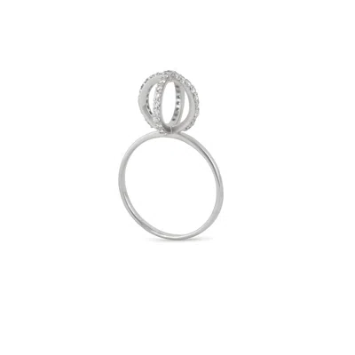 Sheida Farrokhi Women's Circle Diamond Ring - Solid White Gold