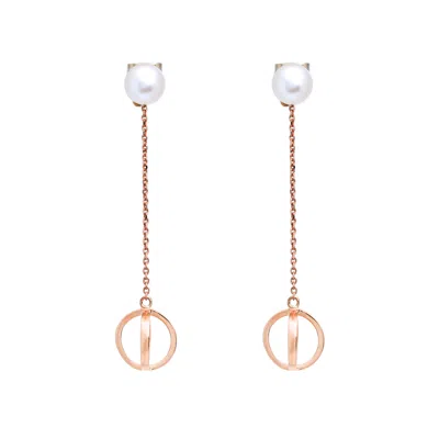 Sheida Farrokhi Women's Circle Drop Earrings - Solid Rose Gold