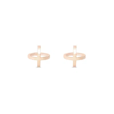 Sheida Farrokhi Women's Circle Stud Earrings - Solid Rose Gold