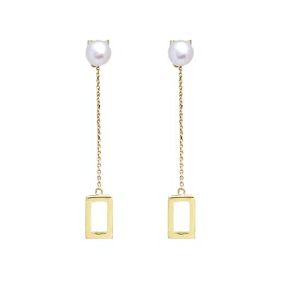 Sheida Farrokhi Women's Rectangle Drop Earrings - Solid Yellow Gold