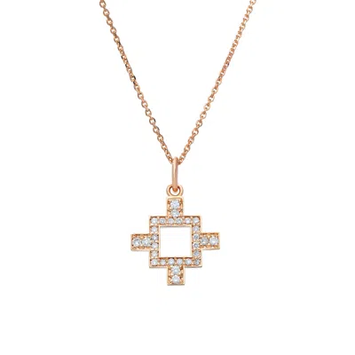 Sheida Farrokhi Women's Rose Gold / Pink Minimal Flower Pendant - Solid Rose Gold - Diamonds