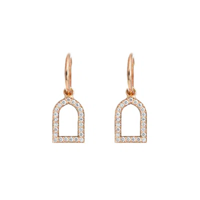 Sheida Farrokhi Women's Rose Gold / Pink Sahra Diamond Earrings - Solid Rose Gold