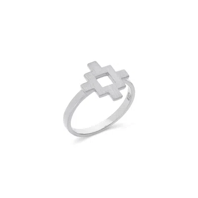 Sheida Farrokhi Women's Silver / White Minimal Flower Ring - Solid White Gold In Multi