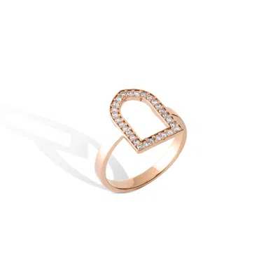 Sheida Farrokhi Women's Silver / White Sahra Diamond Ring - Solid Rose Gold In Multi