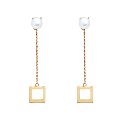 Sheida Farrokhi Women's Square Drop Earrings - Solid Rose Gold
