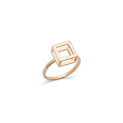Sheida Farrokhi Women's Square Ring - Solid Rose Gold