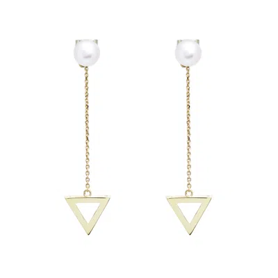 Sheida Farrokhi Women's Triangle Drop Earrings - Solid Yellow Gold