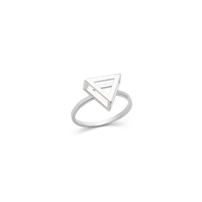 Sheida Farrokhi Women's Triangle Ring - Solid White Gold