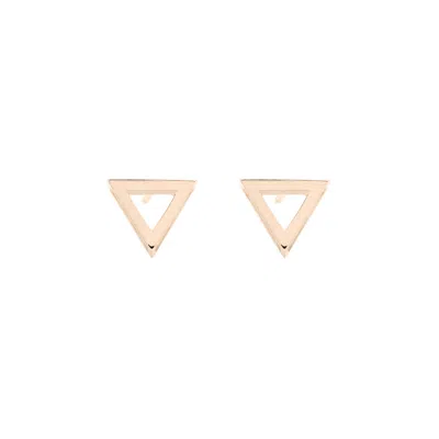 Sheida Farrokhi Women's Triangle Stud Earrings - Solid Rose Gold