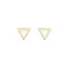 Sheida Farrokhi Women's Triangle Stud Earrings - Solid Yellow Gold In Gold