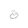 Sheida Farrokhi Women's White / Silver Rectangle Ring - Solid White Gold In Multi