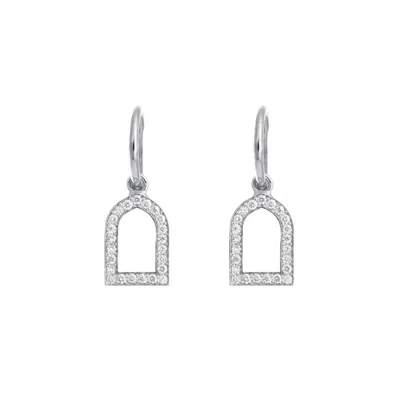 Sheida Farrokhi Women's White / Silver Sahra Diamond Earrings - Solid White Gold In Multi
