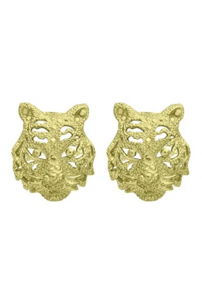 Sheila Fajl Tiger Stud Earrings In Gold
