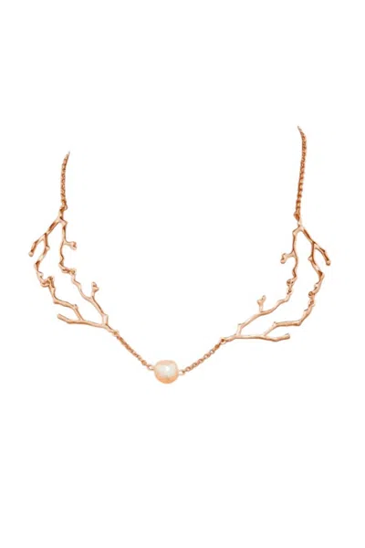 Sheila Fajl Women's Coral Cascade Necklace In Shiny Champagne Gold In Transparent