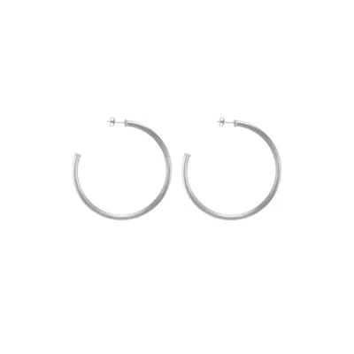 Sheila Fajl Women's Favorite Hoops In Brushed Silver In Transparent