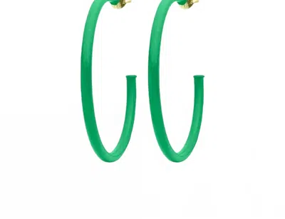 Sheila Fajl Women's Painted Everybody's Favorite Hoops In Green