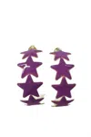 Sheila Fajl Women's Resin Aaron Star Hoop Earrings In Purple In Purple