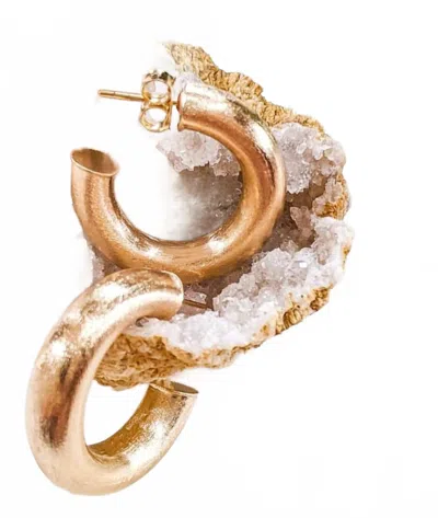 Sheila Fajl Women's Small Chantal Hoop Earrings In Shiny Champagne In Multi