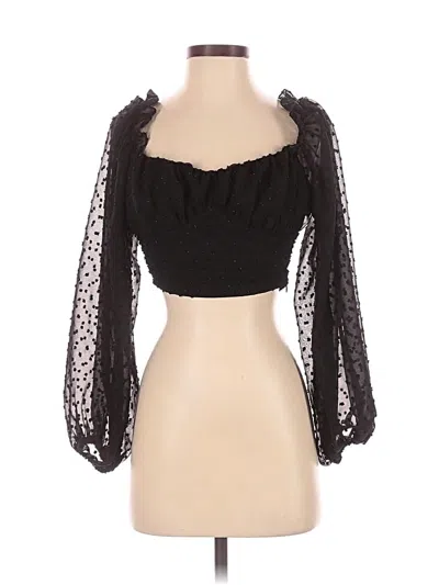 Pre-owned Shein 3/4 Sleeve Blouse In Black