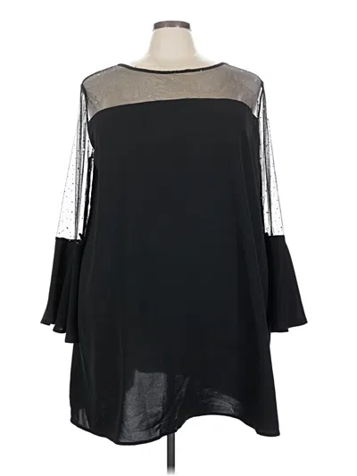 Pre-owned Shein 3/4 Sleeve Blouse In Black