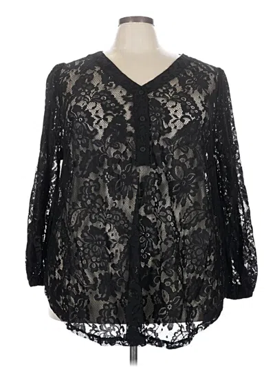 Pre-owned Shein 3/4 Sleeve Blouse In Black