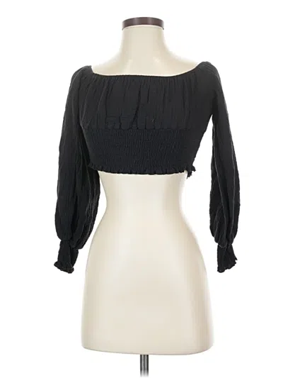 Pre-owned Shein 3/4 Sleeve Blouse In Black