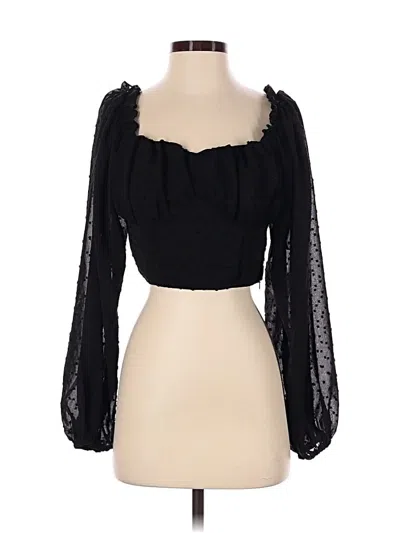 Pre-owned Shein 3/4 Sleeve Blouse In Black