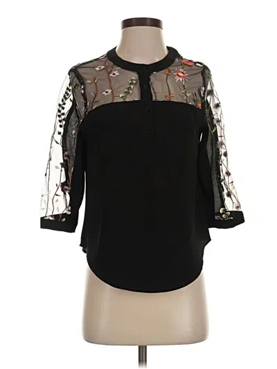Pre-owned Shein 3/4 Sleeve Blouse In Black