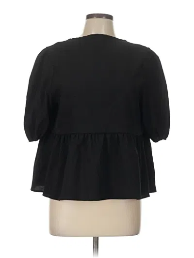 Pre-owned Shein 3/4 Sleeve Blouse In Black