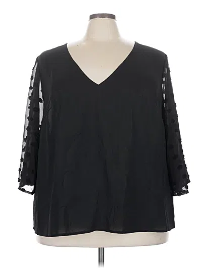 Pre-owned Shein 3/4 Sleeve Blouse In Black