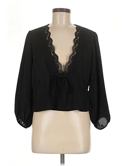Pre-owned Shein 3/4 Sleeve Blouse In Black