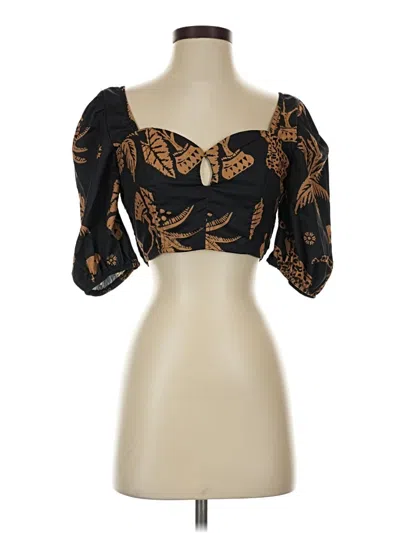Pre-owned Shein 3/4 Sleeve Blouse In Black