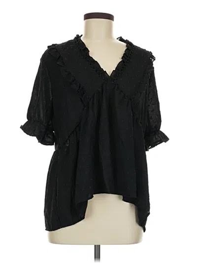 Pre-owned Shein 3/4 Sleeve Blouse In Black