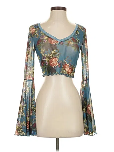 Pre-owned Shein 3/4 Sleeve Blouse In Blue