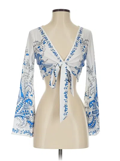 Pre-owned Shein 3/4 Sleeve Blouse In Blue