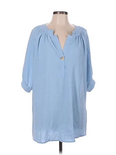 Pre-owned Shein 3/4 Sleeve Blouse In Blue