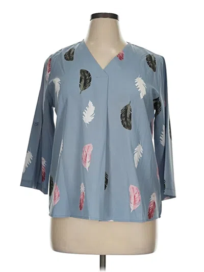 Pre-owned Shein 3/4 Sleeve Blouse In Blue
