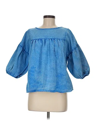 Pre-owned Shein 3/4 Sleeve Blouse In Blue