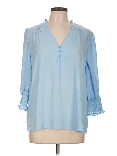 Pre-owned Shein 3/4 Sleeve Blouse In Blue